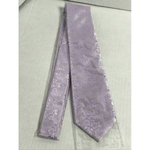 Hisdern Mens Tie Necktie Purple Floral Knit New